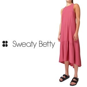 Sweaty Betty NWT Explorer Ace Midi Dress – Rose Pink – Size Medium